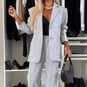 Stylish Gray Joggers with White Accents